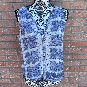 Lucky Brand Blue and White Top